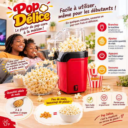 Pop Délice™ – Machine à Pop-Corn + 15 Sachets Refermables Offerts 🍿