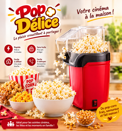 Pop Délice™ – Machine à Pop-Corn + 15 Sachets Refermables Offerts 🍿