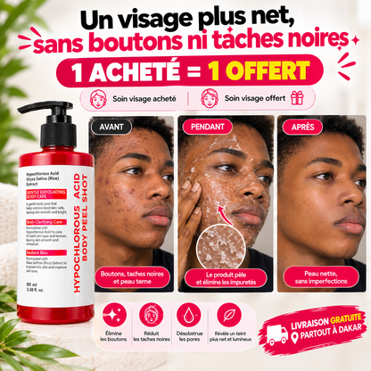 Dites adieu aux peaux mortes et aux taches noires ✨ | Soin corps acheté = soin visage offert 🎁 | Livraison gratuite partout à Dakar 🚚