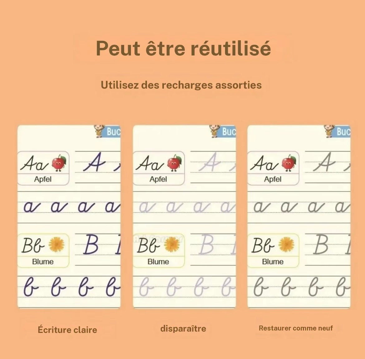 Pack de 4 Cahiers Magiques Éducatifs – Dès 3 ans