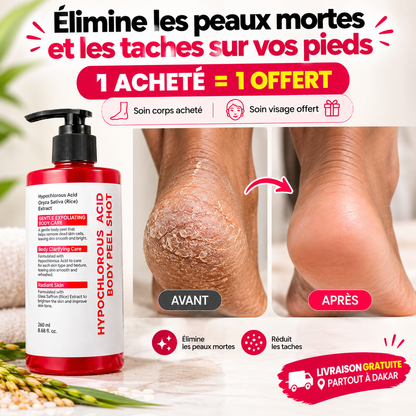 Dites adieu aux peaux mortes et aux taches noires ✨ | Soin corps acheté = soin visage offert 🎁 | Livraison gratuite partout à Dakar 🚚