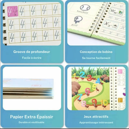 Pack de 4 Cahiers Magiques Éducatifs – Dès 3 ans