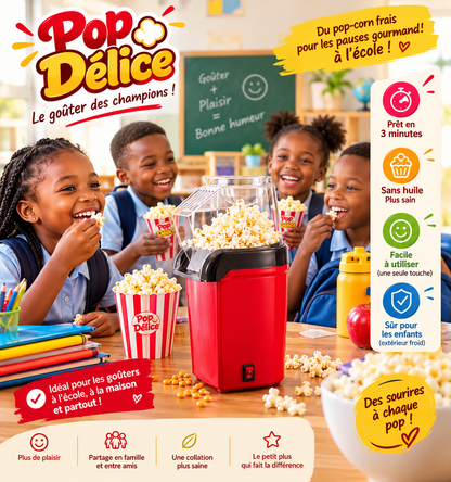 Pop Délice™ – Machine à Pop-Corn + 15 Sachets Refermables Offerts 🍿