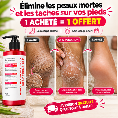 Dites adieu aux peaux mortes et aux taches noires ✨ | Soin corps acheté = soin visage offert 🎁 | Livraison gratuite partout à Dakar 🚚